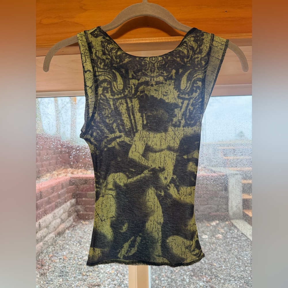 Urban Outfitters Artistic Black and Green Tank Top
